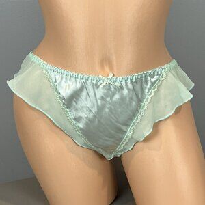 Ornella Frilly Thong Panties Ruffle Size Medium 6 Vtg New Old Stock with Tags